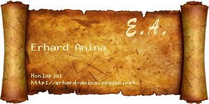 Erhard Anina névjegykártya